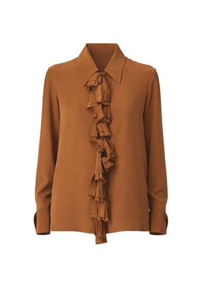 Liviana Conti ruffled shirt - Brown