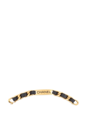 CHANEL Pre-Owned 1995 logo-plaque chain bracelet - Gold