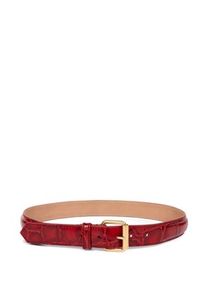 DRIES VAN NOTEN crocodile-effect buckle belt - Red