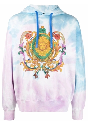 Versace Jeans Couture barocco-print tie-dye hoodie - Blue