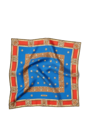 Versace printed silk twill scarf 45 cm - Blue