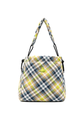 Vivienne Westwood woven tartan bucket bag - Blue