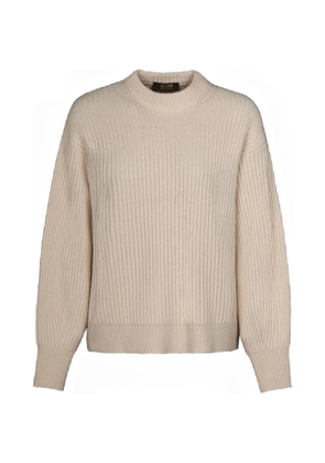 Moorer Noam-Bc puff-sleeve crew-neck sweater - Neutrals