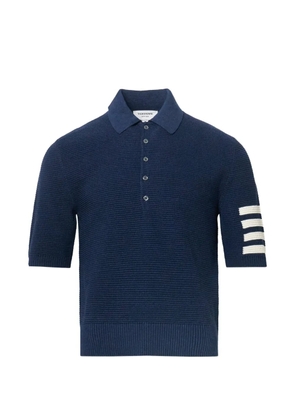 Thom Browne stripe-detail polo shirt - Blue
