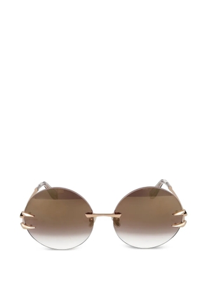 Roberto Cavalli round-frame rimless sunglasses - Gold