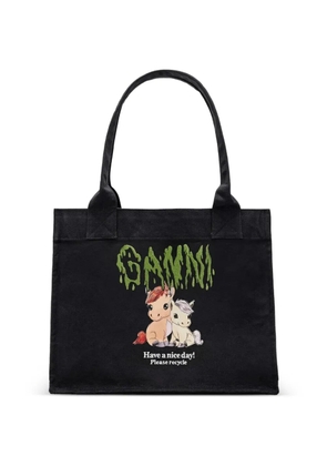 GANNI pony print shopper - Black