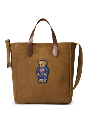 Polo Ralph Lauren bear-embroidered tote bag - Brown
