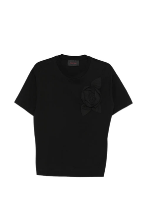 Simone Rocha flower-appliqué T-shirt - Black