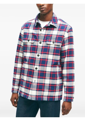 Brooks Brothers plaid pocket cotton overshirt - Blue