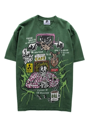 Warren Lotas faded roadside coffee T-shirt - Green