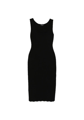 Emporio Armani ribbed sleeveless midi dress - Black