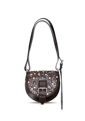 DRIES VAN NOTEN embellished buckle messenger bag - Brown