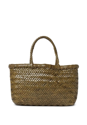 DRAGON DIFFUSION mini Flat Gora woven-design tote bag - Brown