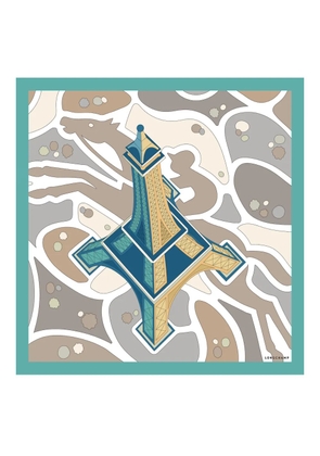 Longchamp Equestrian Tower silk scarf - Blue