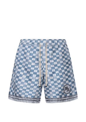 AMIRI checkered logo shorts - Blue