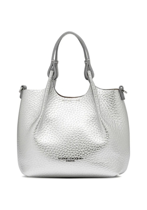 GIANNI CHIARINI Dua textured-leather tote bag - Silver