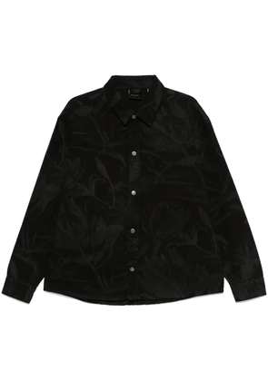 Daily Paper floral-laser denim shirt - Black