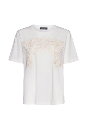 ELENA MIRO` floral-embroidered T-shirt - White