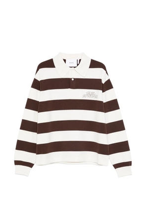 Axel Arigato Rey striped embroidered-logo polo shirt - Brown
