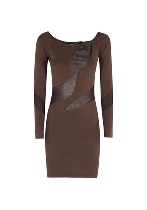 Federica Tosi sheer panel dress - Brown