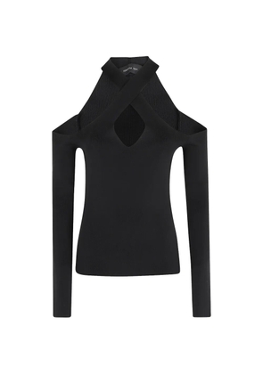 Federica Tosi cold-shoulder criss-cross top - Black