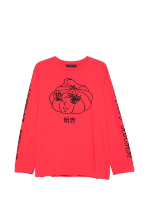 Simone Rocha printed long-sleeve T-shirt - Red