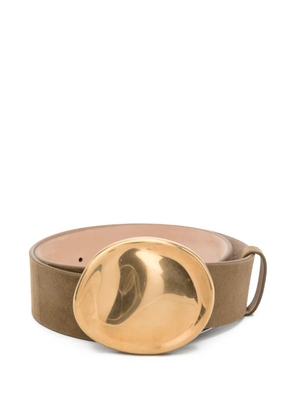 KHAITE Keefe suede antique-gold belt - Brown