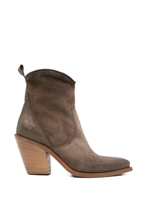 Metisse suede pointed-toe cowboy boots - Brown