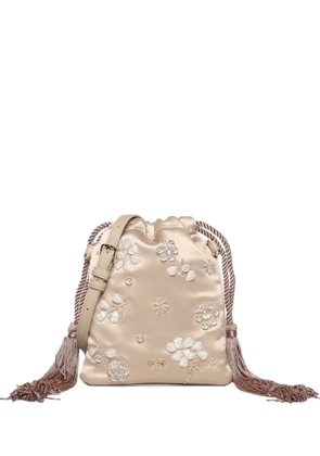 V°73 floral tassel shoulder bag - Neutrals