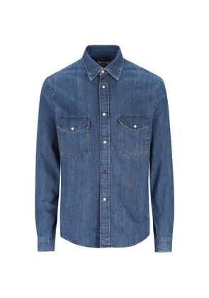 Jacob Cohën embroidered denim shirt - Blue