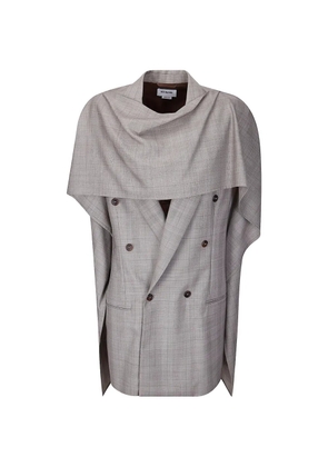 Hed Mayner scarf double-breasted jacket - Grey
