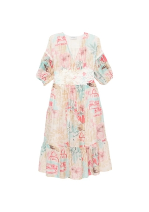 ERMANNO FIRENZE floral-print midi dress - Neutrals