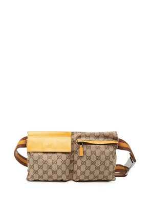 Gucci Pre-Owned 2000-2015 GG Canvas Web Double Pocket belt bag - Brown