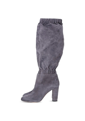 Jimmy Choo Pre-Owned Maxyn almond-toe suede boots - Grey