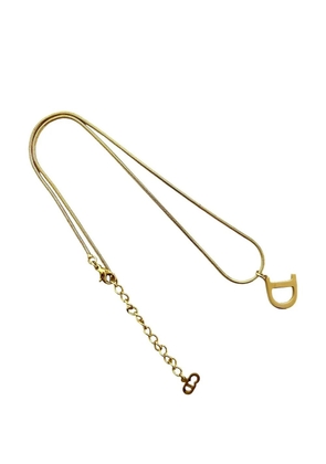 Christian Dior Pre-Owned 2000-2010 Gold Plated CD Logo Pendant Necklace costume necklace