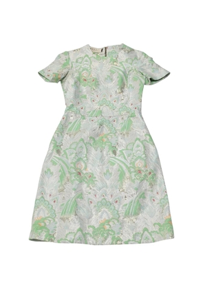 Marni 2012 brocade short-sleeves mini dress - Green