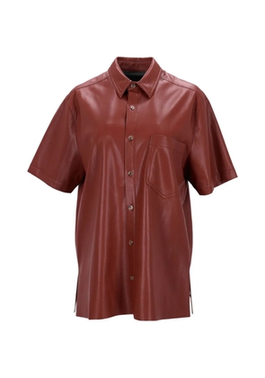 Nanushka Adam faux-leather shirt - Brown