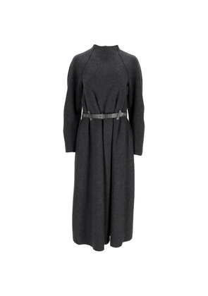 Emporio Armani Pre-Owned mock-neck belted midi dress - Grey