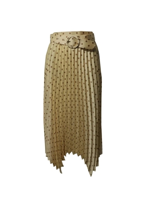 SANDRO pleated belted maxi skirt - Neutrals