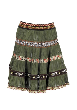 Jean Paul Gaultier Pre-Owned fringed midi skirt - Green