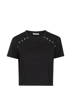 Patrizia Pepe eyelet-embellishment T-shirt - Black