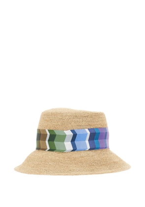 Missoni patterned raffia hat - Neutrals