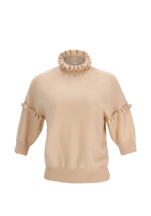 Chloé Pre-Owned half-sleeved ruffled sweater - Neutrals