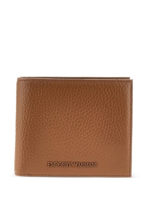 Emporio Armani textured-leather wallet - Brown
