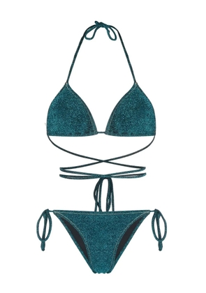 Reina Olga Miami lurex triangle bikini - Blue