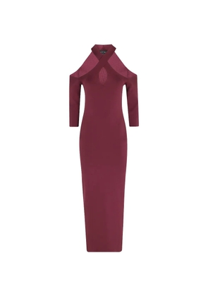 Federica Tosi cold-shoulder keyhole dress - Red