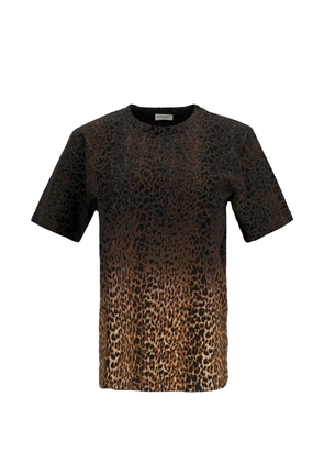 Saint Laurent Pre-Owned ombré leopard-print T-shirt - Black