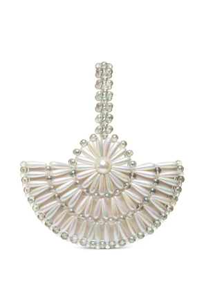 0711 Selene beaded clutch bag - Neutrals