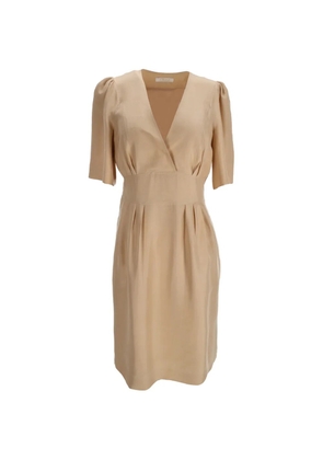 Chloé Pre-Owned V-neck short-sleeve midi dress - Neutrals