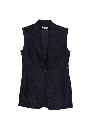 TWINSET floral sleeveless jacket - Blue